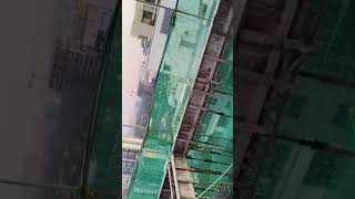 Vertical safety net fixing work construction school [upl. by Lunn]