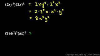 Prealgebra 104a  Multiplying Monomials [upl. by Attalie]