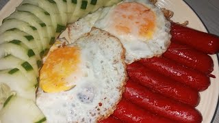 PEELING AND CUTTING CUCUMBER LETS COOK HOTDOG AND EGG SANISIDEUP recipe food viralvideo asmr [upl. by Prissie806]