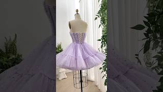 Corset strapless star tulle tiered mini dress dress gown prom hautecouture fashion wedding [upl. by Coats314]