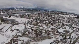 Vue aérienne de Ville de Saguenay  Pulperie de Chicoutimi et Quartier du Bassin [upl. by Irok]