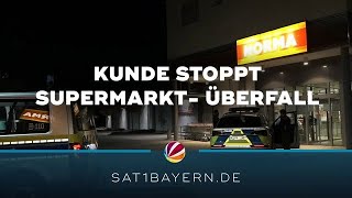 AxtÜberfall in Neumarkter Supermarkt Kunde stoppt Täter [upl. by Nnaeus]