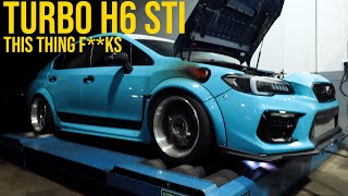 Turbo H6 Subaru WRX STI Hits The Dyno Best Dyno Session Yet [upl. by Modnarb]