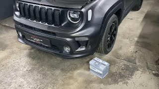 JEEP RENEGADE BATTERY REPLACEMENT HOW TO CHANGE BATTERY RENEGADE BU520 BATTERIE WECHSELN DIY [upl. by Arhoz]