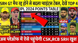 IPL 2024 Points Table देखिए SRH GT मैच रद्द होने से Points Table मे हुए खतरनाक बदलाव DC बाहर RCB CSK [upl. by Zach]