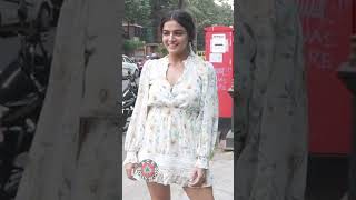 Wamiqa Gabbi In White 👗 Floral Dress Outside At Maddock Films [upl. by Quickel]