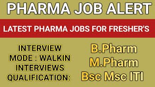 Latest Pharma Jobs  Freshers Jobs pharmajobs pharmajobalert [upl. by Leifer]