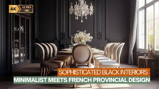 Sophisticated Black Interiors Minimalist Meets French Provincial Design Ideas [upl. by Nazarius767]