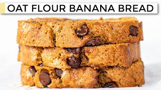 BANANA BREAD WITH OAT FLOUR  easy healthy moist recipe [upl. by Wera625]