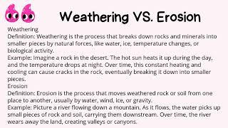 Weathering vs Erosion Definition and Examples UrduHindi [upl. by Eusoj]