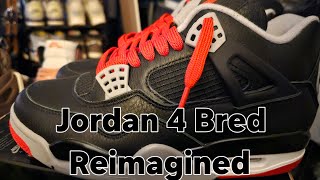 Jordan 4 Bred Reimagined With Lace Swap [upl. by Atelahs]