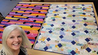 LONELY SCRAPS INTO LOVELY QUILTS Donnas FREE PATTERN quotScrap Strips Diamond Tripquot tutorial [upl. by Nelyak511]