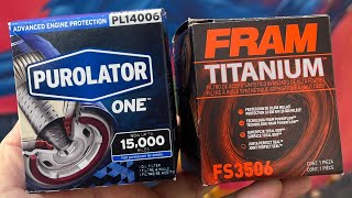 LS16 Oil Filter Comparison Fram Titanium FS3506 vs Purolator ONE PL14006 [upl. by Thgiwed]