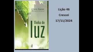 Livro Vinha de Luz  Lição 46  Crescei  Chico Xavier pelo Espírito de Emmanuel [upl. by Dyane]