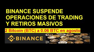 BINANCE SUSPENDE OPERACIONES DE TRADING Y RETIROS MASIVOS  ¿Me tengo que asustar [upl. by Jaal]