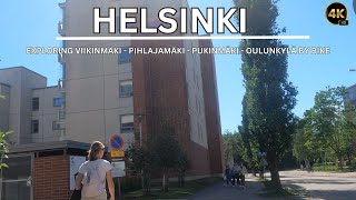 Exploring Viikinmäki  Pihlajamäki  Pukinmäki in Helsinki 4K Bike RideTour  City Explorer [upl. by Atikahs]