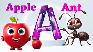 Learn Alphabets A to Z  abcd with Live Example  A for Apple [upl. by Allyn]