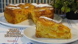 TORTA FANTASIA DE DURAZNO MUY FÁCIL Y ES MUY SABROSA [upl. by Ashil]