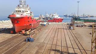 DRY  DOCKING OF A BUNKER BARGE  INSPECTION OF HULL PROPELLER AND OTHERS COMPONENTS [upl. by Aelegna351]