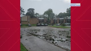 Homes businesses damaged after severe storms in Huntsville Texas Tuesday [upl. by Hopfinger]