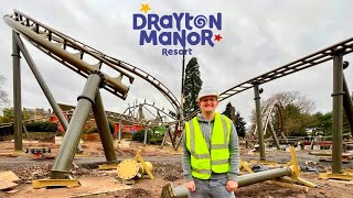 Drayton Manor NEW Roller Coaster On Site Construction Update February 2024 [upl. by Gloriane]