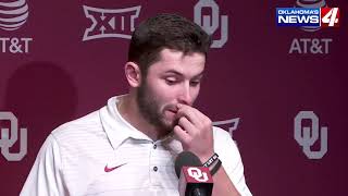 Baker Mayfield Fakes Tears After Getting Slap On The Wrist For Grabbing His Man Piece [upl. by Rainwater]