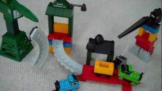 Thomas The Train Mega Bloks CRANKY AT BRENDAM DOCKS Toy Train Set [upl. by Zollie]