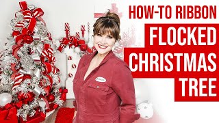 HowTo RIBBON a FLOCKED Christmas TREE [upl. by Tevlev]