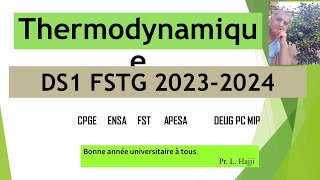 DS1 Thermodynamique FST 20232024 suite [upl. by Icam]