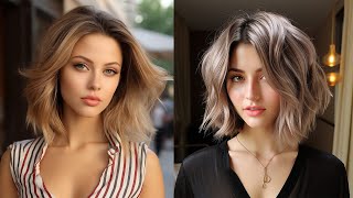 Shoulder Length Lob Haircut Choppy Layered Bob Haircut Trending Hairstyles 2024 bobhairstyle [upl. by Sineray]