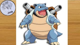 How to draw blastoise Pokemon easy step by step l all anime drawing art [upl. by Waltner]