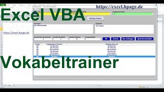 Vokabeltrainer Fremdsprachen lernen Excel VBA [upl. by Hardej]