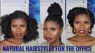 3 SUPER QUICKEASY NATURAL HAIRSTYLES FOR WORK TYPE 4a4b4c ft African Pride Moisture Collection [upl. by Annaoy]