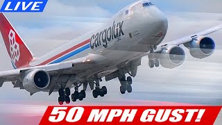 LIVE STRONG WINDS at CHICAGO OHARE AIRPORT  SIGHTS and SOUNDS of PURE AVIATION ORD PLANESPOTTING [upl. by Nitreb191]