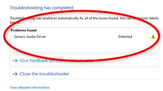 How To Fix Generic Audio Driver Detected In Windows 11  10 [upl. by Nosaes]