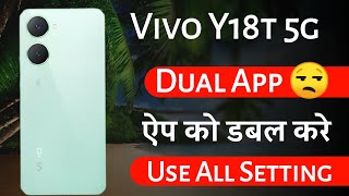 Vivo Y18t 5g me always app ko double kaise kare How to on dual app setting on vivo y18t [upl. by Razaile]