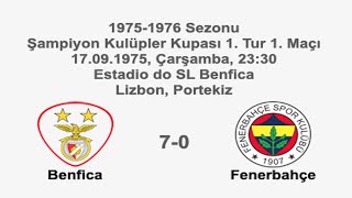 Benfica 70 Fenerbahçe 17091975  19751976 European Champion Clubs 1st Round 1st Leg [upl. by Yendahc]