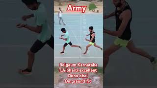 Army 🪖🫡 belgaum Karnataka TA bharti excellent dono bhai on graund fit [upl. by Llerdna]