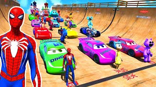 GTA V SPIDERMAN FIVE NIGHTS AT FREDDYS THE AMAZING DIGITAL CIRCUS Join in the Epic New Stunt Race [upl. by Jilli]