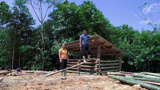 The process of making bamboo pigsty at the new farm  Family Farm Life [upl. by Mmada692]