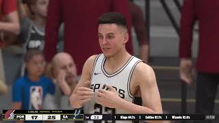 Portland Trailblazers vs San Antonio Spurs Sim Full Game Highlights NBA2k 25 [upl. by Alyehc]