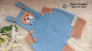 ¡Fascinada con este TEJIDO Te va a encantar este Overoljumper para bebe a crochet varias tallas 🧶 [upl. by Okime578]