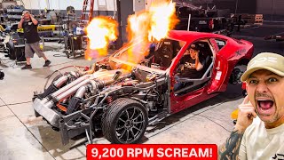 DYNO TUNING TWIN TURBO FERRARI F12 SHOOTING FLAMES 🔥 [upl. by Lipski675]