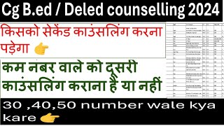 CG Bed Deled कम नंबर वाले को दूसरी काउंसलिंग करनी है या नहीं Bed deled second counselling date [upl. by Suidualc]