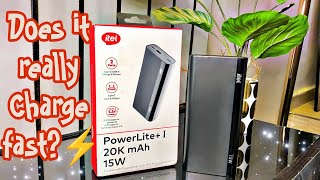 itel PowerLite 20000mAh 15W Fast Charging Powerbank with Type C Unboxing amp charging test [upl. by Ariaec]