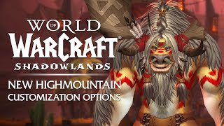 NEW Highmountain Tauren Customization Options Patch 915  Shadowlands [upl. by Enylecoj]