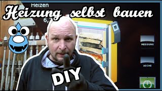 DIYHeizung einfach selbst bauen🪛 Stückholzvergaser mit Pufferspeicher Innendämmung und Wandheizung [upl. by Torrence5]