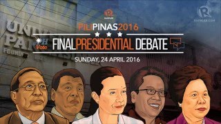 PiliPinasDebates2016 Analysis and commentary before the 3rd COMELEC Presidential Debate [upl. by Silletram]