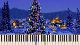 Rockin Around The Christmas Tree Piano Tutorial  Synthesia [upl. by Samira831]