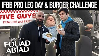 IFBB Pro Bodybuilder LEG DAY ft FOUAD ABIAD  Five Guys Burger Food Challenge  Cryotherapy [upl. by Einnob451]